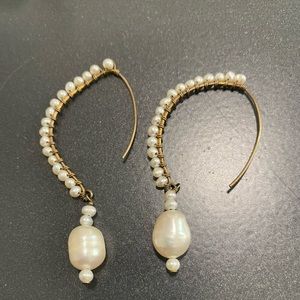 Hand made South Sea Pearl Drop  teardrop and seed Pearl earring